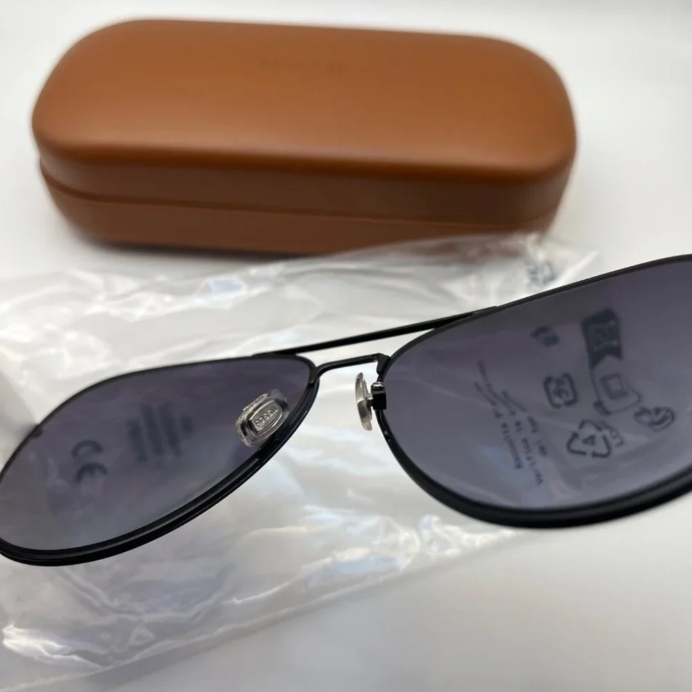 Fossil Aviator Sunglasses Matte Black Fos 3104/G/S New in Case